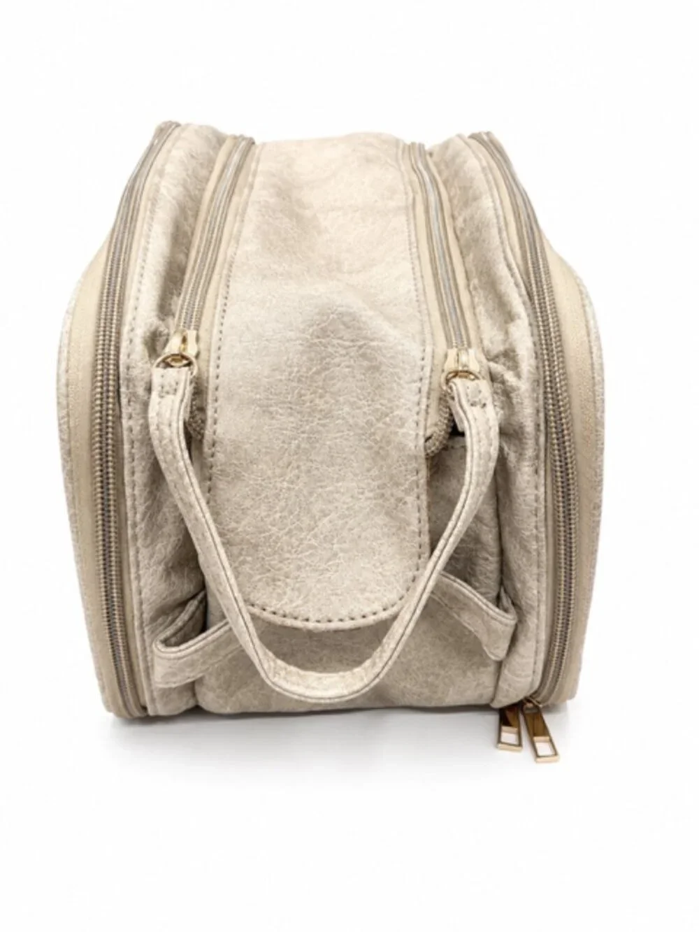 Men's Women's Bathroom Bag Dop Kit Brand New Grey Brown Brown Satinish Inside